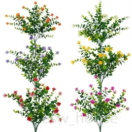 Flores artificiais vegetação eucalipto arbustos de grama arbustos de flores plantas de simulação para cafe hotel restaurante mesa de mesa decoração de casamento