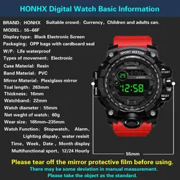 Открытый Electronic Watch Digital LED Date Sport Alarm 30M Водонепроницаемый наручные часы Пластиковый ремешок Relogio