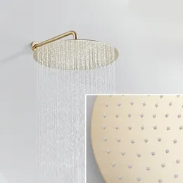 Szczotkowane złoto ukryte kranu prysznicowe na ścianę okrągły mosiądz 8 '' 10 '' '12' 'Mikser prysznicowy stuknij