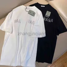 Designer Balanciagas T Shirt Vintage Oversize Sweat Luxe High End Fashion Brand New Hot Water Drill T Shirt Donna Cotone Corto Allentato Casual Balenciga Tee