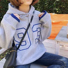 Hot Nummer 93 Harajuku Vrouwen Capuz Sweater Warm Losse Winter Lange Mouwen sobre moleto