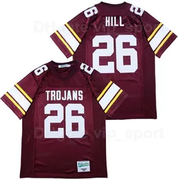 Chen37 Paradise Valley Trojans Football 26 Tyreek Hill High School Jersey Team Team Color Red Pure Cotton Embroidery and Sewing Sport