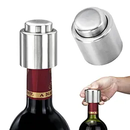 Bar Tools Stainless Steel Push Type Wine Bottle Stopper Vacuum Seal Sealant Pump Red Wine Cap Sealer Professional Champagne Bottle Stoppers Cover