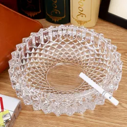 Dia. 13cm Ashtray Premium Decorative Cigarette Ashtray Ash Holder for Smokers Desktop Smoking Ash Tray in Glass Round