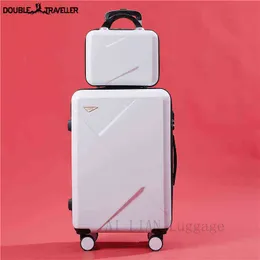 Ny ABSPC Bagage Set Travel Resväska med kosmetisk väska tum bär vagnkvinnor Hardside Case Trunk J220708 J220708
