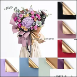 선물 랩 랩 이벤트 파티 용품 축제 홈 정원 Newgift Double Sides Color Flower Wrap Florist Bouquet Korean Style Packaging Paper RRF