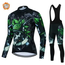 Salexo Mens Winter Jersey Set Bike Thermal Fleece Sport Cycling Clothing Ropa Maillot Ciclismo Hombre Kit 220621