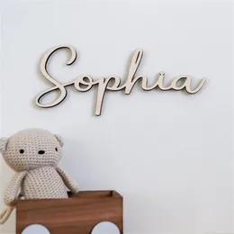 Custom Wooden Nursery Personalized Wall Letters Baby Name Sign Kids Room Decor 220712