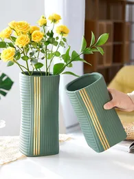 Vases Luxury Modern Ceramic Vase Minimalist Art Shape Dried Flower Pot Fashion Home Decoration Decor Accessories