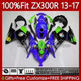 Обтенка OEM для Kawasaki Ninja Ex ZX 3R 300 300R EX-300 ZX300 125NO.161 ZX-3R ZX-300R ZX3R ZX300R 13 14 15 2016 2017 EX300R 2013 2014 2015 акула синий 16 17 впрыска