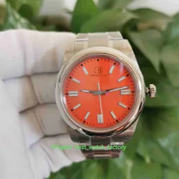 EW Fabryka najwyższej jakości zegarki 36 mm 41 mm 124300-0007 Orange Dial Oster Pasme 904L Stal Cal.3230 MECHANICAL AUTOMATYCZNE MENS STWIEC