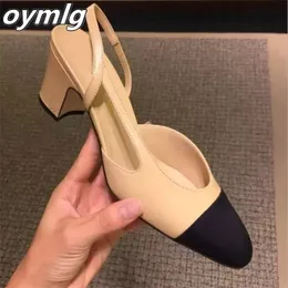 Primavera Europa Moda Tacchi alti Sandali Donna Scarpe eleganti da sera Punta a punta Slingback Donna Colori misti 220328