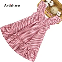 Summer Dress Girl Sleeveless Kids es For Girls Plaid Pattern Kid Teenage Childrens Clothing 6 8 10 12 14 220426