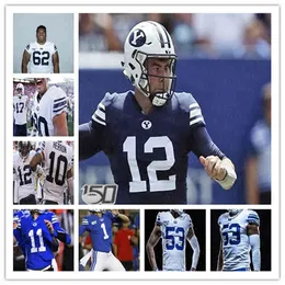 Chen37 Custom BYU Cougars College Football Jersey Zachary Wilson Sione Finau Dayan Ghanwoloku Matt Bushman Kavika Fonua Payton Wilgar Micah Simon