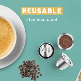 ICafilasReusable Coffee Capsule For Nespresso Machine Refilable Maker Filter For Cafeteira Expresso inissia Stainless Steel 210326