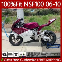 Fiberglass Race Fairings For HONDA NSF100 NSF-100 NSF 100 Metallic Red 06 07 08 09 10 Bodywork 116No.51 NS-F100 2006 2007 2008 2009 2010 Glass fiber Injection Mold Body