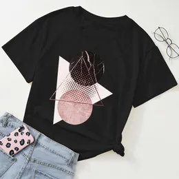 Casual Tees Damen Aquarell Ästhetischen Trend Sommer Weibliche Kleidung T-shirts Tops Frauen Cartoon Geometrische Muster Graph