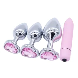 Vajina topları anal boncuklar kristal mücevher kalp paslanmaz çelik popo fiş dildo mermi vibratör seksi oyuncaklar anal popo fiş
