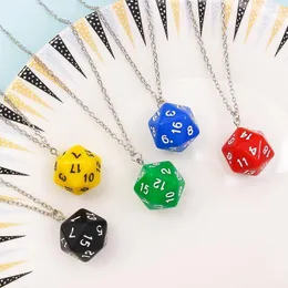 Naszyjniki wisiorek moda zabawne Lucky Digital kostki pięć kolorów sześciostronne dławiki sitowe dla kobiet naszyjniki biżuteria Godl22