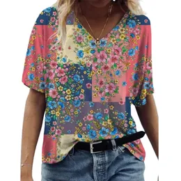 5XL 3D 3D Print Print Women T Shirt عرضية فضفاضة قصيرة الأكمام أعلى TEE Ladies 5XL بالإضافة إلى حجم أزياء الشارع الصيف 220526