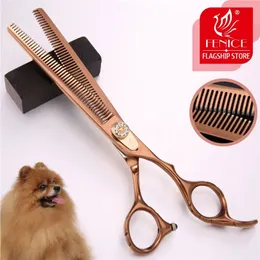 Fenice 7.0 inch Professional Double Teeth Scissors for Pet Dog Grooming Thinner er Thinning Rate 20-30% JP440C 220423