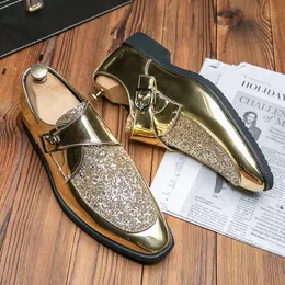 Lederschuhe Mokassins für Männer formelle Schuhe Hand nähen goldene Modelüter Luxus echtes Ledergröße 38-48