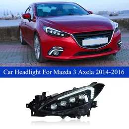 Bilstyling för Mazda 3 Axela LED DAYTIME Running Head Light Assembly 2014-2016 Dynamisk blinkers strålkastare Högbalk Auto Accessories Lamp