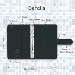 Gift Wrap Notebook Binder Budget Planner Organizer 6 Ring Cover Pockets Expense Sheets Sticking Ruler BGift