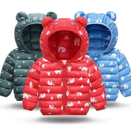 Giacca da bambino 2019 Giacca autunno-inverno per neonate Ragazze Carino orecchio con cappuccio Giacca per bambini Calda tuta sportiva di Natale Abbigliamento per bambini J220718