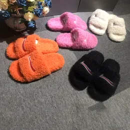 Hochwertige Luxus-Designer-Frauen-Hausschuhe für Männer, Wollhausschuhe, bequeme Plüsch-Mädchen-Flip-Flops, Winterfell, flauschig, pelzig, warme Buchstaben, Schlafzimmer, Zuhause