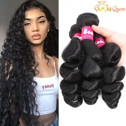 Unprocessed Malaysian Virgin Hair Loose Wave 3 bundles Malaysian Human Hair Weave Bundles Nature Black