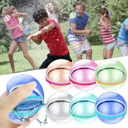 Party Favor Magnetic Soft Silicone Summer Lake Toys Beach Fight Games Outdoor Filled Water Balls Sport återanvändbar vattenballong F0714