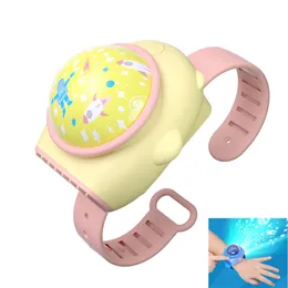 Fan dell'orologio senza foglie Ricarica USB Cartoon Mini Ventilatore da polso con proiezione di stelle portatile Regalo per bambini