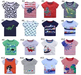 T-shirt baby animal cartoon bambini ragazzi stampa top estate stripe Tees 2018 new Boutique kids Abbigliamento 35 colori