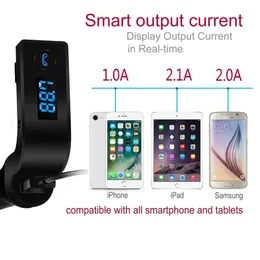 G7 Carro Sem Fio Bluetooth MP3 FM Transmissor Design Modulador 2.1a Car Carregador de Carregador Wireless Kit Suporte