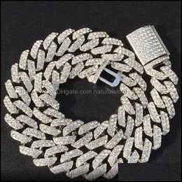 Chains Necklaces Pendants Jewelry Iced Out Miami Cuban Link Chain Gold Sier Men Hip Hop Necklace 16Inch 18Inch 20Inch 22Inch 24Inch 18Mm