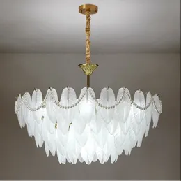 Luxury Contemporary Crystal Feather Grass Chandelier Lamps Study Living Villa Bedroom Dinning Room LED E14 Ceiling Lamp