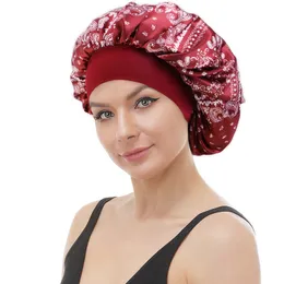 Cuffia da doccia da donna elastica a tesa larga floreale cuffia da doccia con stampa di moda, cuffia turbante per donna, cappello turbante Mujer