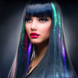 LED Flash Braid Women Colorful Luminous Hair Clips Barrette Fiber Hairpin Light Up Party Bar Night Xmas Toys Decor C0628x03