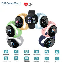 D18 SMART WACK Män Kvinnor Heartness Tracker Sport Armband 1,44 tum TFT Color Screen Smartwatch för Cllphone