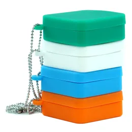 Storage organization silicone siamese connection square shape boxes wax containers smooke oil reserve jar nonstick dab container