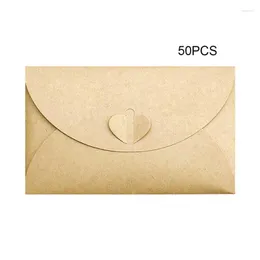 غلاف الهدايا PCS / Lot Heart Heart Kraft Envelope Retro Ackeveles Vintage Stationery Set Po of Christmas Package Storage Cardgift