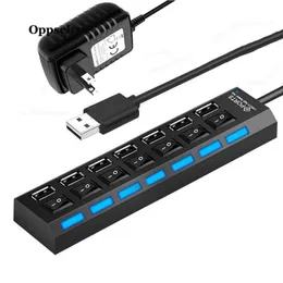 Hubs 3.0 Hub 2.0 Multi USB Splitter 4/7 Port Genişletici Çoklu 3 HAB Güç Adaptörü USB3.0