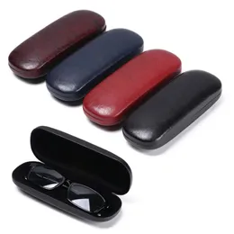 1 PC Unisex Leather Glasses Case Hard Frame Waterproof Eyeglass Portable Readingglasses Box Solid Color Spectacle s 220812