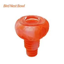 Waxmaid wholesale bird nest mini silicone glass bowl for smoking water bongs suits 14mm 18mm joints six mixed colors 240pcs/carton stock in US