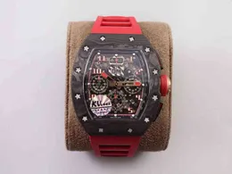 Watch Watch Date KV تنتج Watch V2 Edition Carbon Fiber Series 30C Movement Movement مع وظيفة التقويم المزدوج القفز المفرد Cale