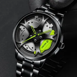 Orologi da polso a forma di ruota Design Moda Sport Uomo Orologio Acciaio inossidabile Quarzo Outdoor Marchio per Relogio MasculinoOrologi da polso