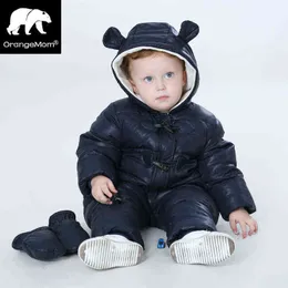 Neue 2022 Russland Winter-30 Grade Ente Unten Jacken Wasserdichte sFleece Warme Jacken Für Mädchen Jungen Overall Kinder winter Orangemom J220718