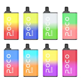 Original Poco 5000 PUFFS Disposable Vape Pen Eletronic Cigarette Mesh Coil Rechargeable Airflow adjustable 13ML 8 colors Device Newest Vapor pen