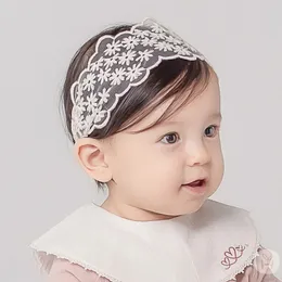 Tatlı bebek bebek kafa bandı nakış çiçeği elastik saç bandı çocuklar prenses saç bantları saç aksesuarı